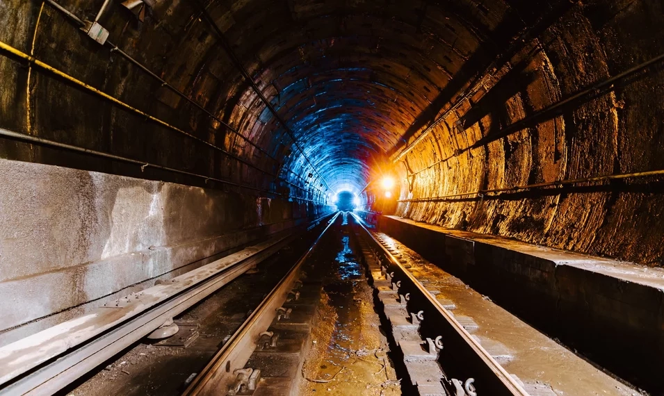 view of an underground mining shaft