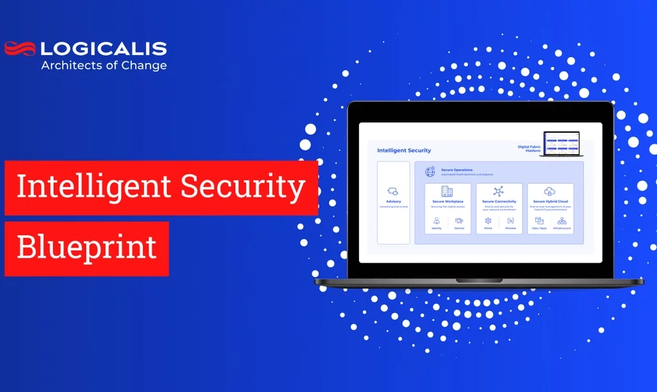 laptop showing image of Logicalis Intelligent Security Blueprint